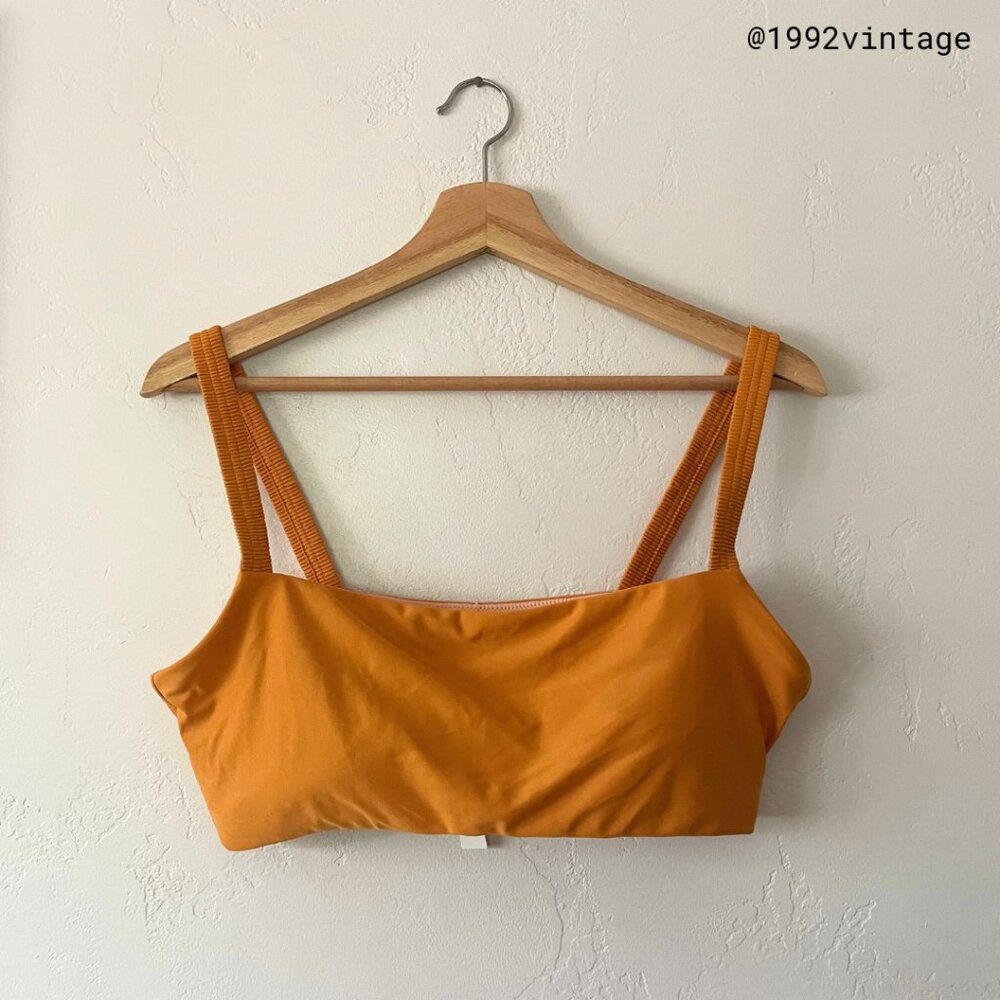 NWT Madewell Scrunchy Strap Mid-Rise Bikini Set Ochre Fresco | Size L